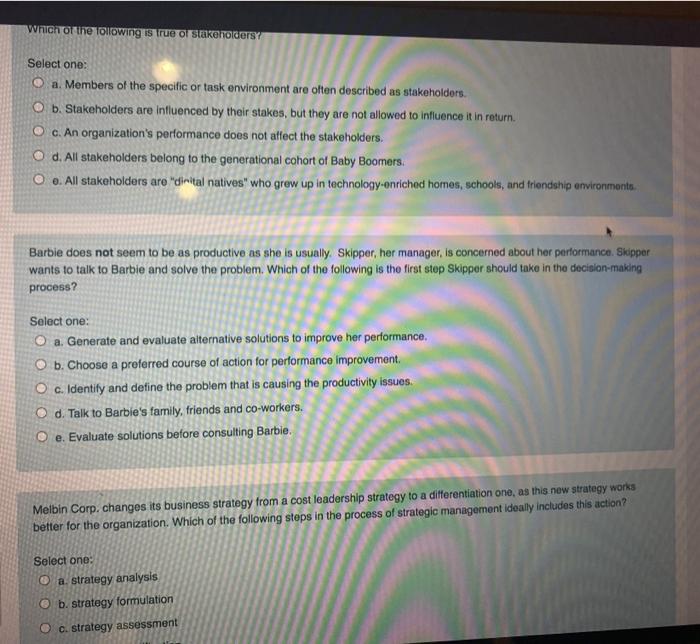 d. poor timing e. work overlop The implications