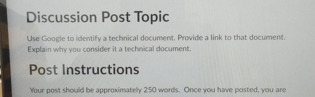 Discussion Post Topic Use Google to identify a