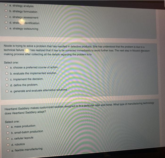 d. poor timing e. work overlop The implications