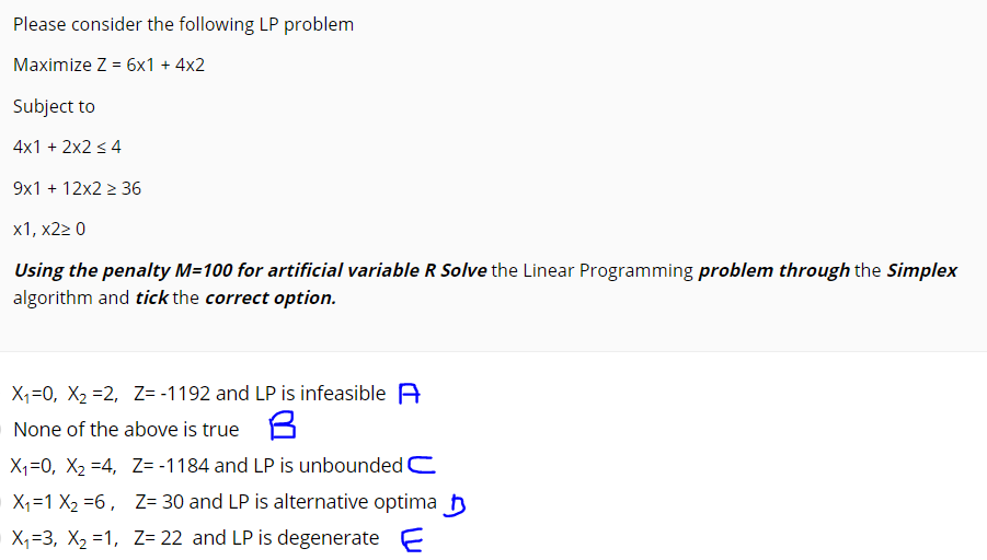Please consider the following LP problem Maximize