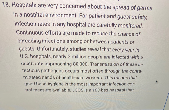 18. Hospitals are very concerned about the spread