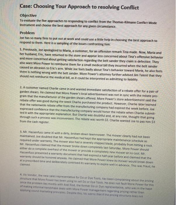 Case: Choosing Your Approach to resolving