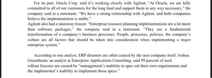 The good news is that Agilent Technologies Inc.