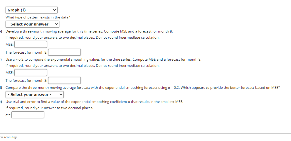 Graph (i) What type of pattern exists in the