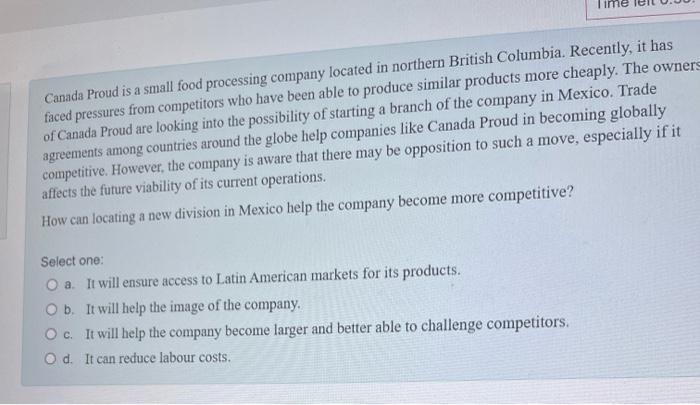 Canada Proud is a small food processing company