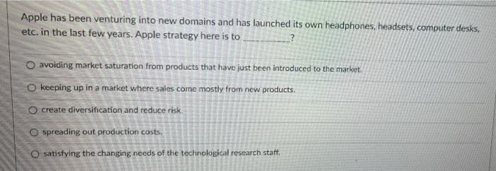 Apple has been venturing into new domains and has