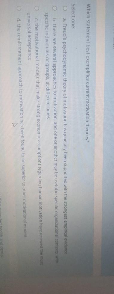 Which statement best exemplifies current