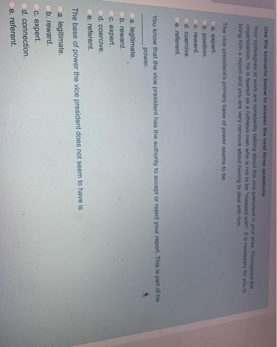 Use the scenario below to answer the next two