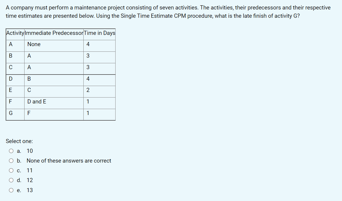 4 4 3 6 A company must perform a maintenance