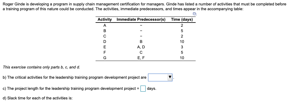 Please help, thank you!! Roger Ginde is