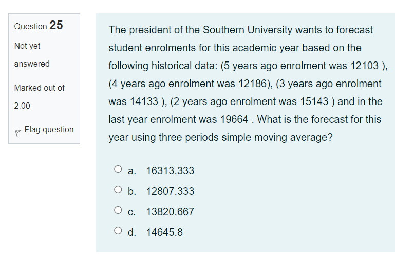 Question 6 A project has four major activities.
