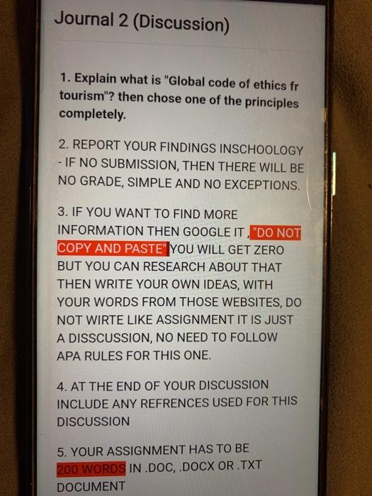 Journal 2 (Discussion) 1. Explain what is "Global