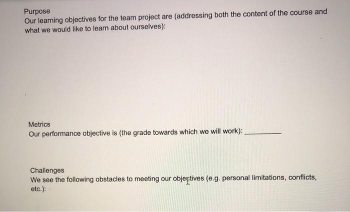 no hand writing please. Purpose Our learning