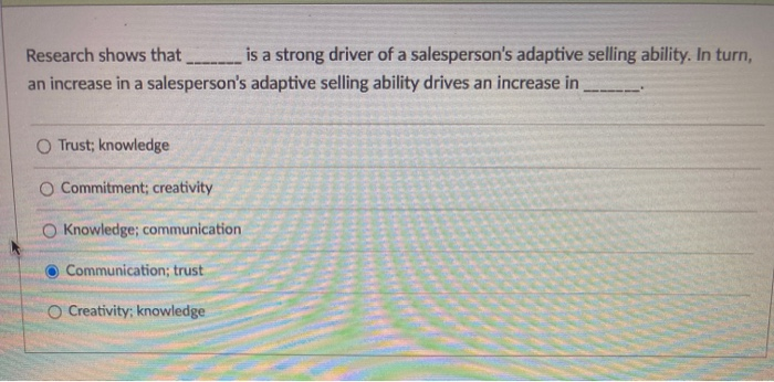 The method of sales presentation is consistent