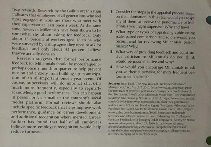 Problem Solving Case: Appraising Millennials