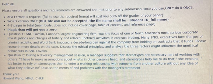 For this assignment, you will have practice