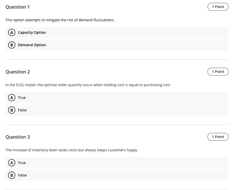 Question 1 1 Point This option attempts to