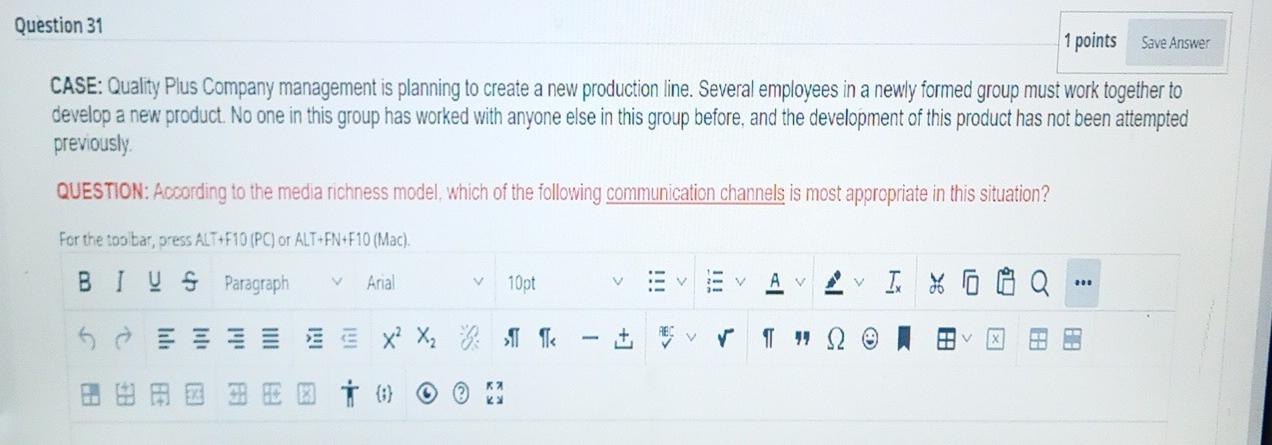 q31 Question 31 1 points Save Answer CASE: