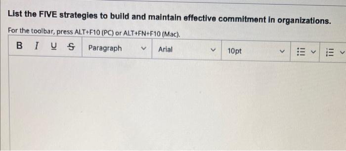 List the FIVE strategies to build and maintain
