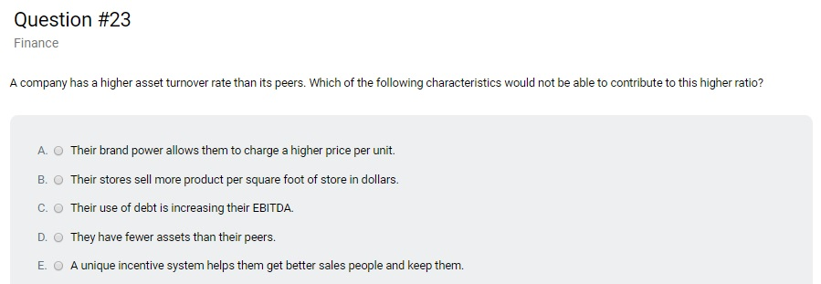 Question #15 Operations Management Aggregate