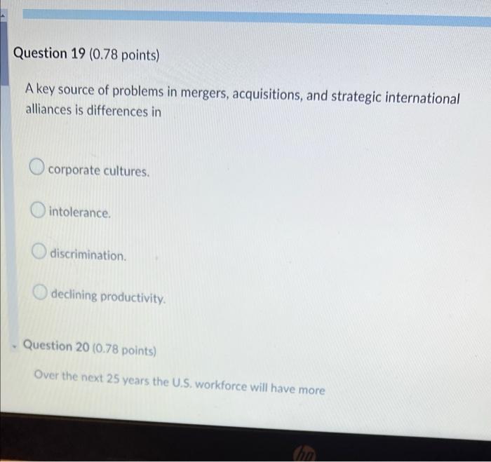 Question 19 (0.78 points) A key source of