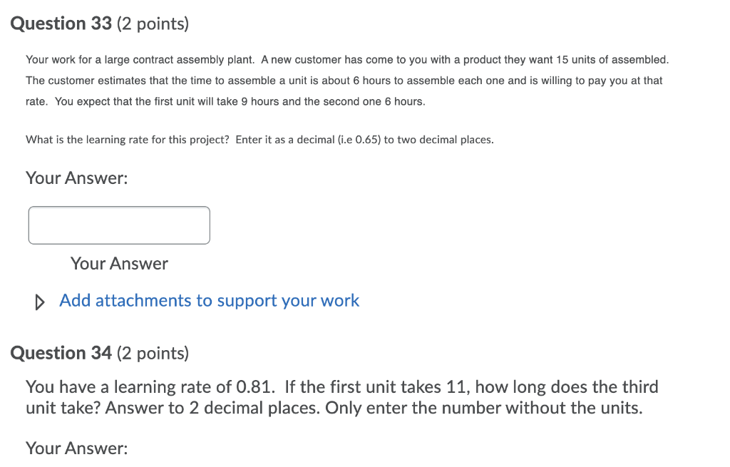 please answer all 70% Unit Unit Total Number Time