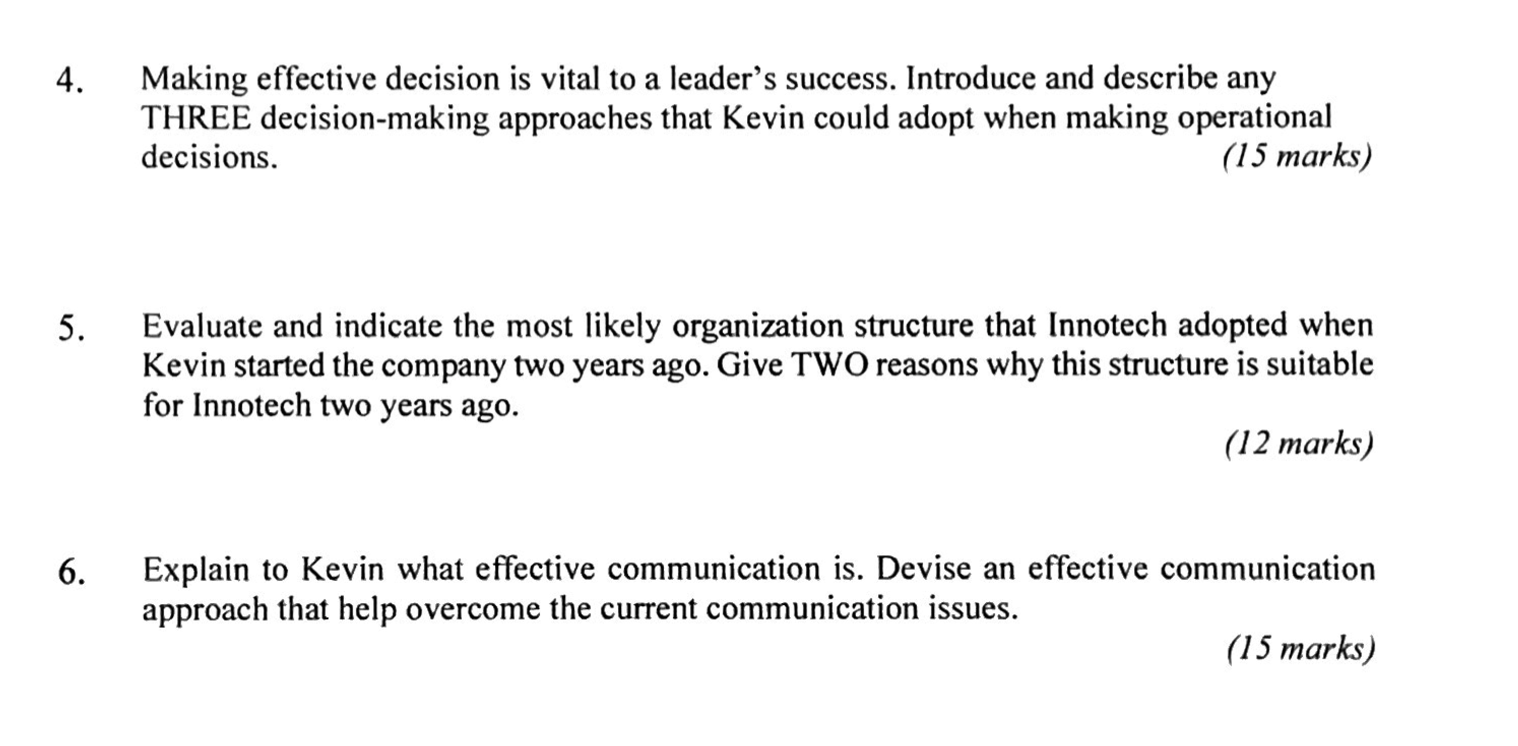 Case Study Read the case below and answer ALL