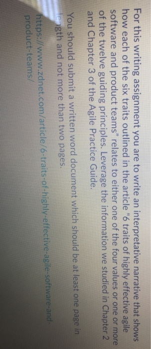 For this writing assignment you are to write an