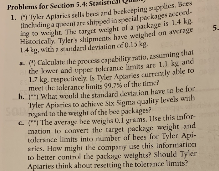 5. Problems for Section 5.4: Statistical 1. (*)