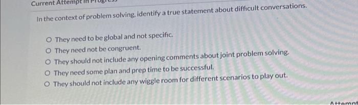 Current Attempt In the context of problem