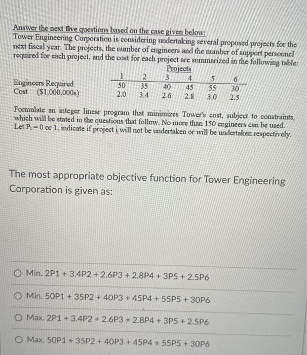 Answer the next five questions based on the case