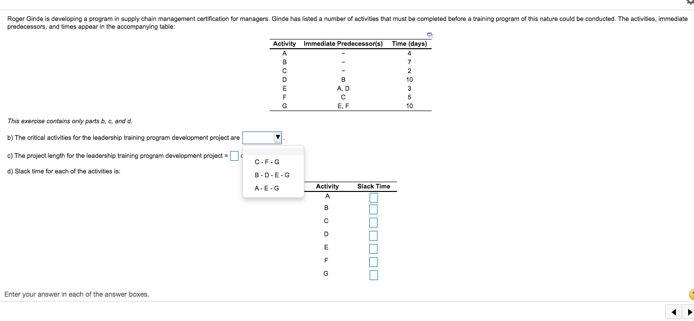 Roger Ginde is developing a program in supply