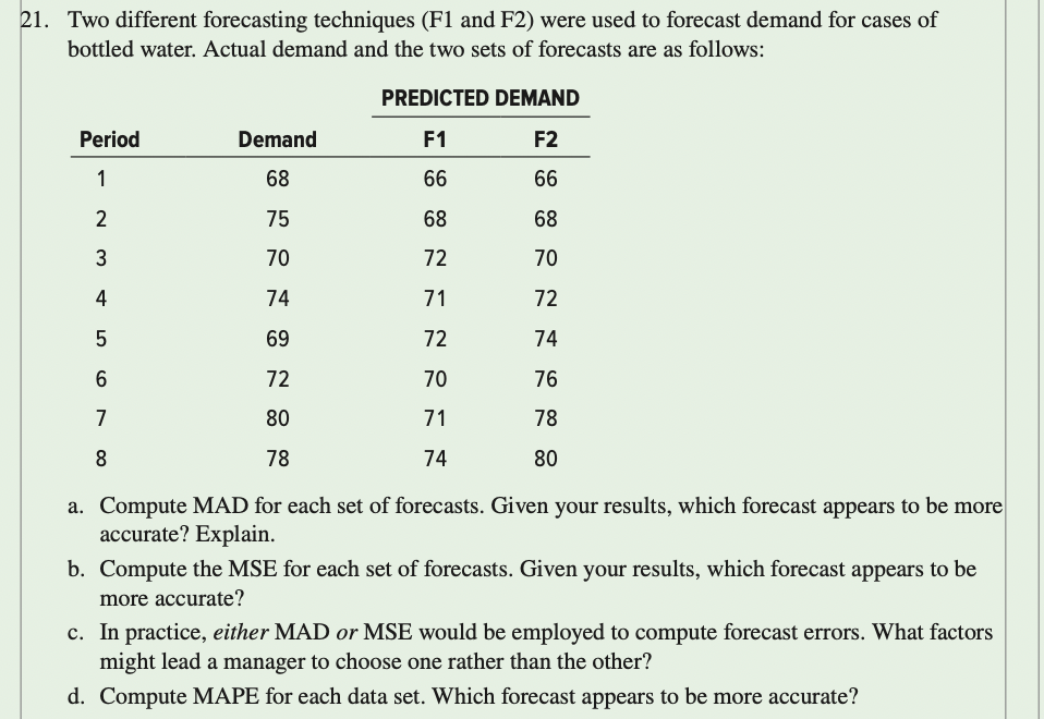Problem #21: Complete in Excel as much as