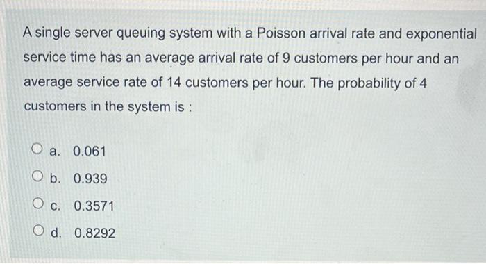 A single server queuing system with a Poisson