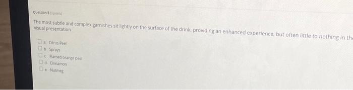 Question The most subtle and complex garnishes