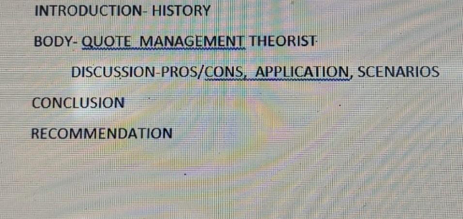 Using this format, t he main objective in