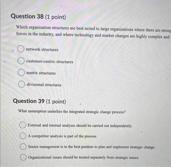 Which organization structures are best suited to