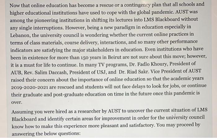 Now that online education has become a rescue or