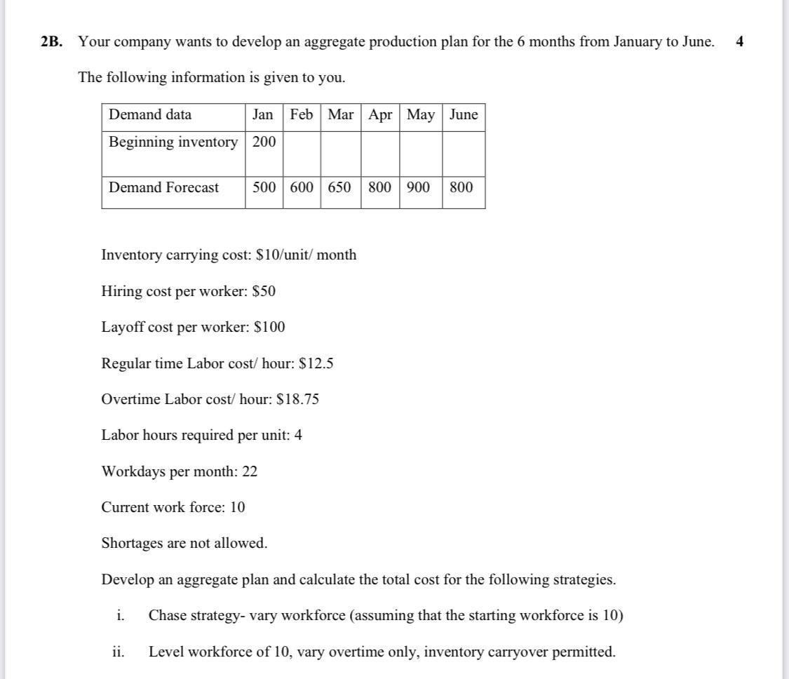 2B. Your company wants to develop an aggregate