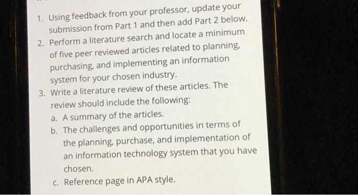 2. Perform a literature search and locate a