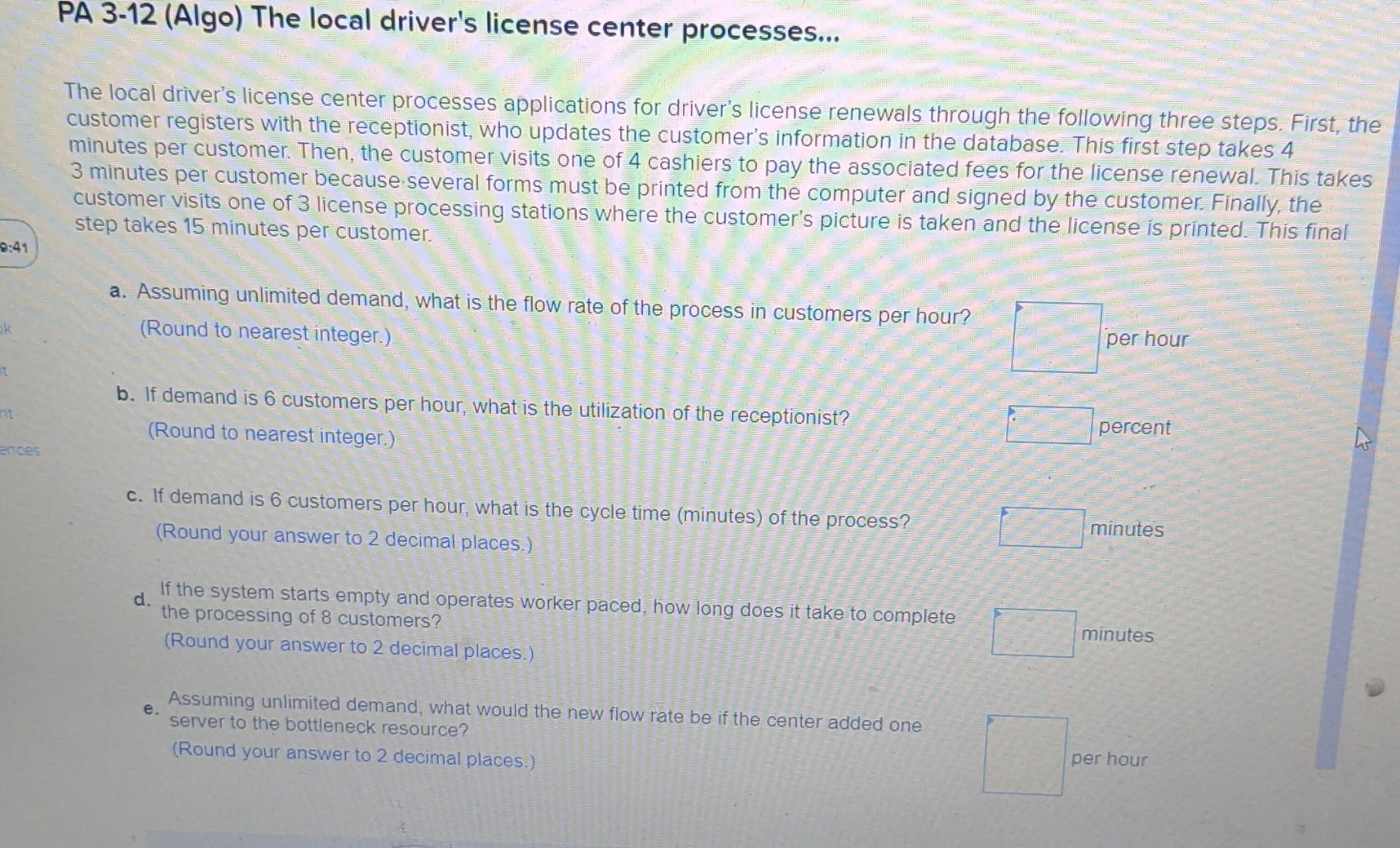 PA 3-12 (Algo) The local driver's license center