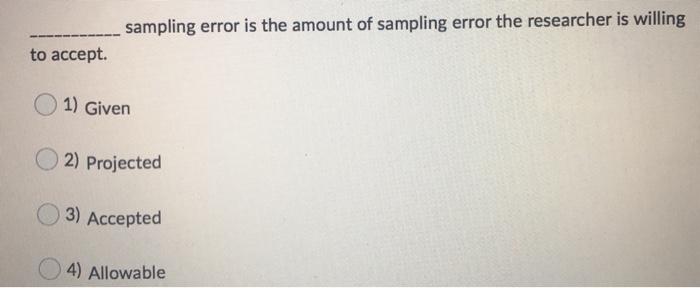 sampling error is the amount of sampling error
