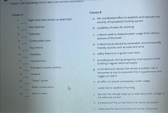 Column B ColumnA a. the coordinated effort to