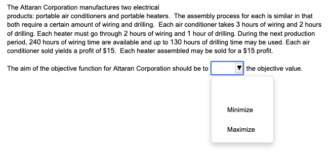 Decision variables: X = number of air