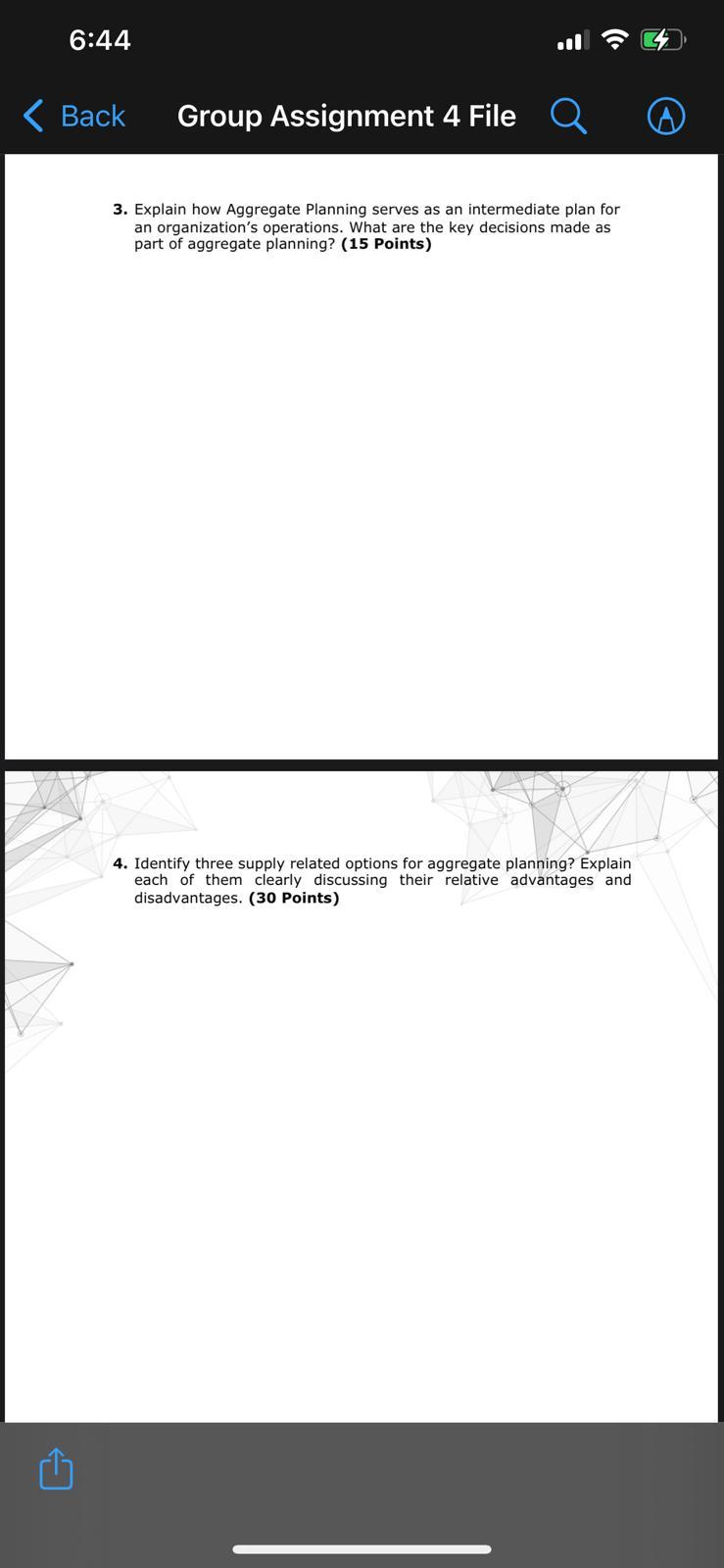 6:44 < Back Group Assignment 4 File Q 1. Using