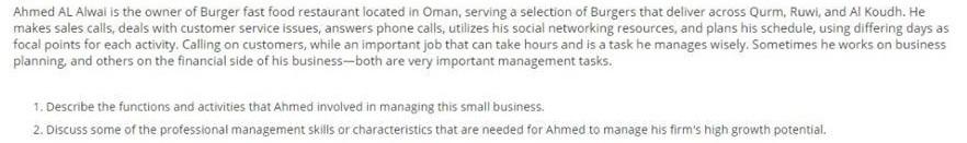 Ahmed AL Alwal is the owner of Burger fast food