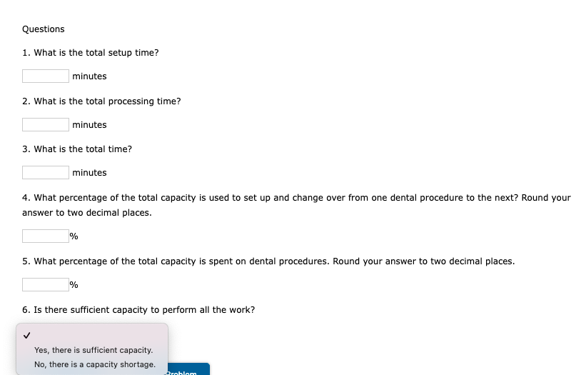 Excel Online Activity: Capacity A typical