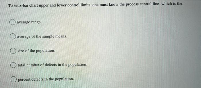 To set x-bar chart upper and lower control