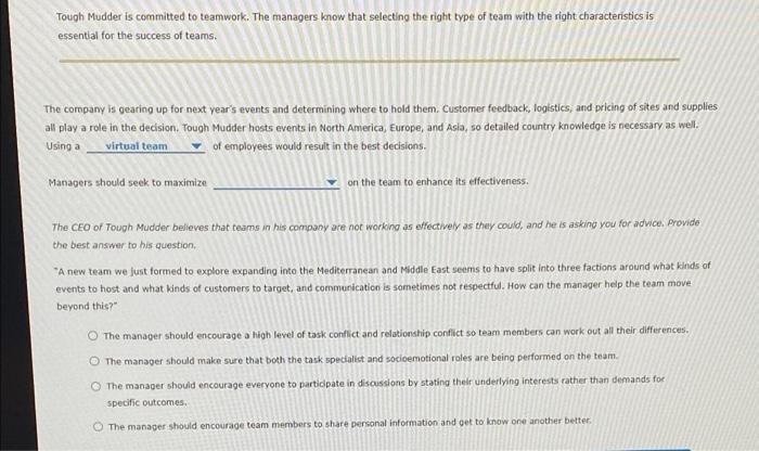 Tough Mudder is committed to teamwork. The