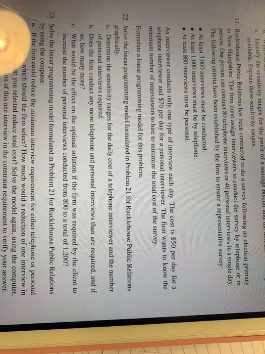 need help with #22 U c. Identify the sensitivity